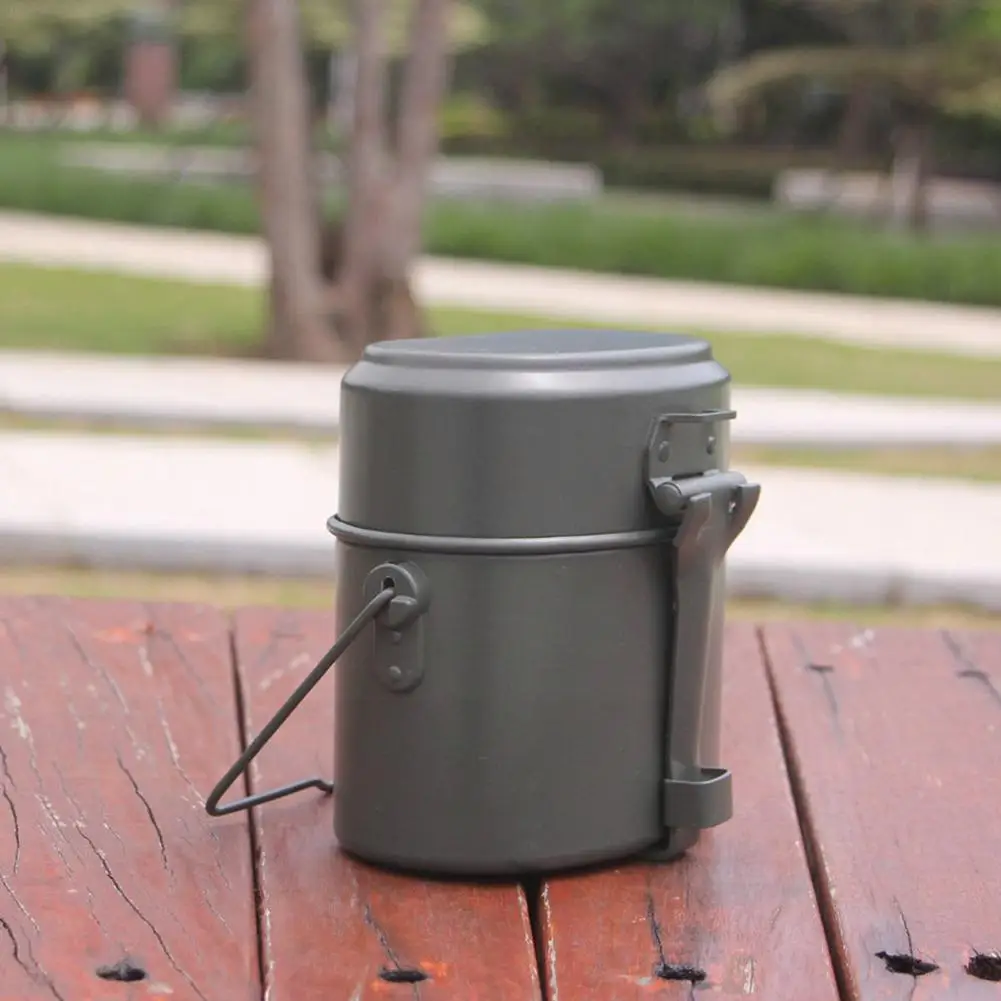 

Portable Camping Mess Kits Hiking Cookware Army Mess Kit Military Cook Three-piece Bento Lunch Box For Hiking Cycling Backp N0c6