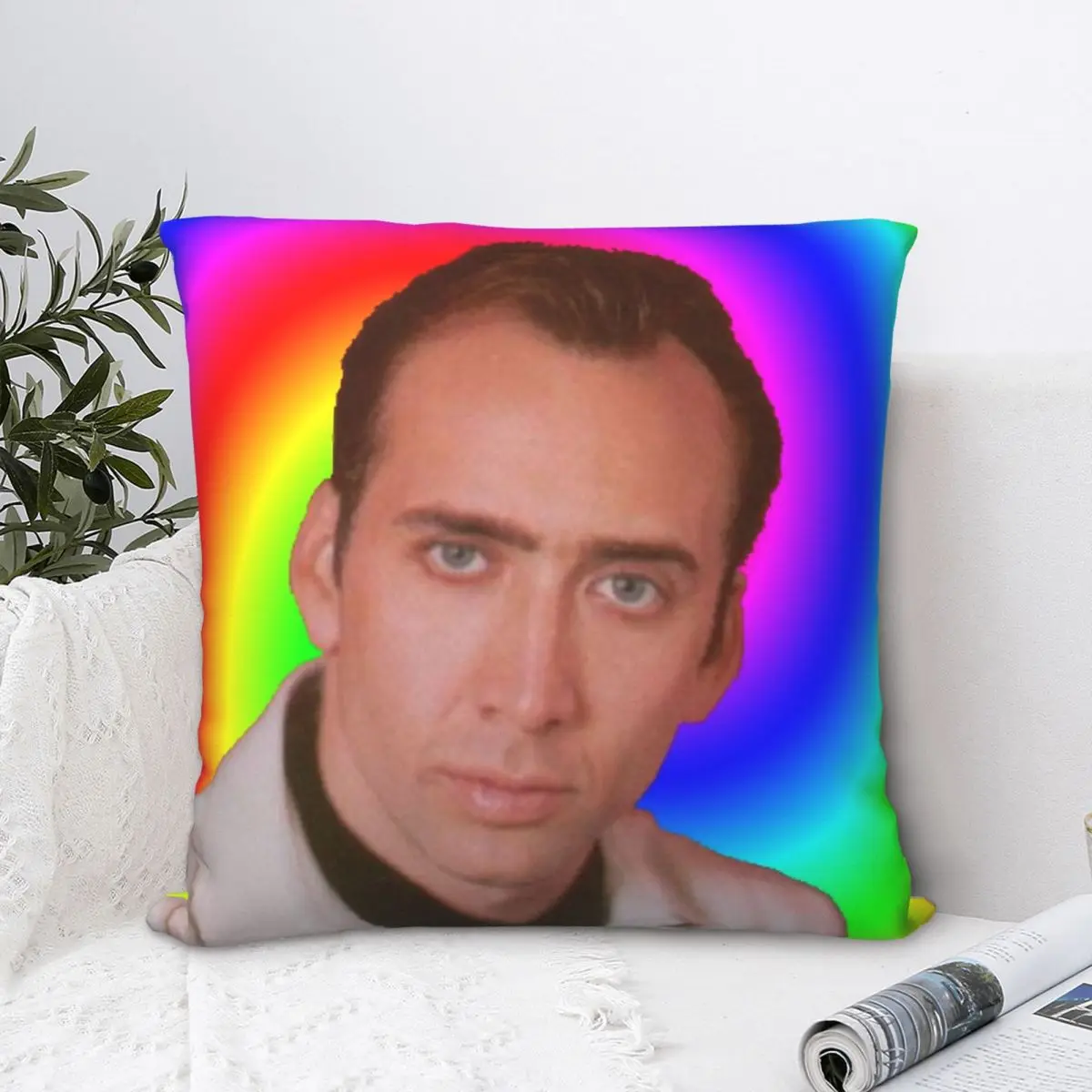 

Nicolas Cage's Mind Throw Pillow Case Meme Cushion Home Sofa Chair Print Decorative Hug Pillowcase