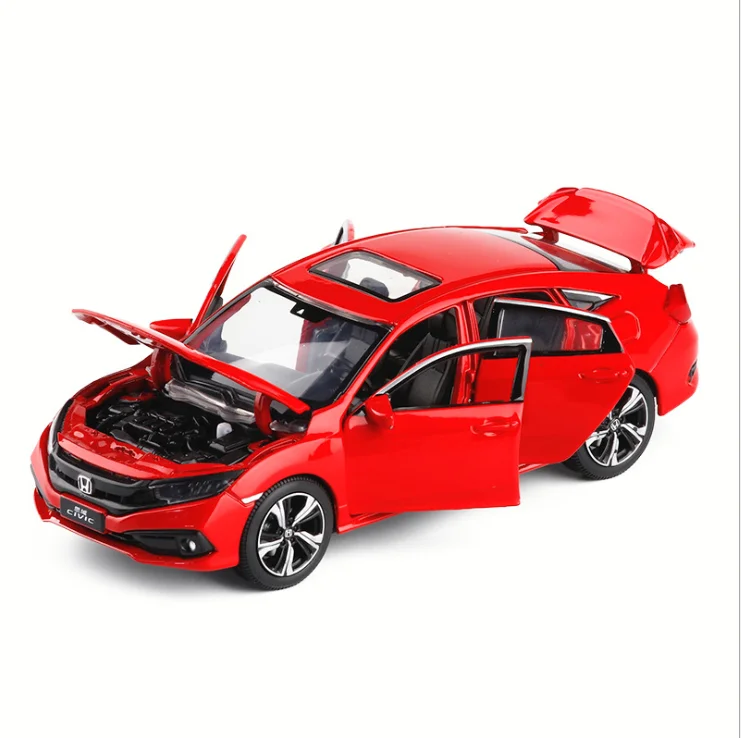 

Simulation 1: 32 Honda Civic open door alloy children's toy car model ornament birthday Christmas New Year gift red car