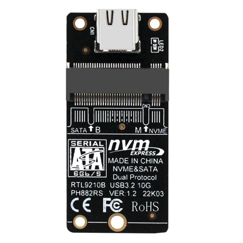 PCIE NVME SSD M.2 SATA SSD-адаптер USB C Riser Адаптер TYPE-C-M2 Двухпротокольный адаптер 10 Гбит/с