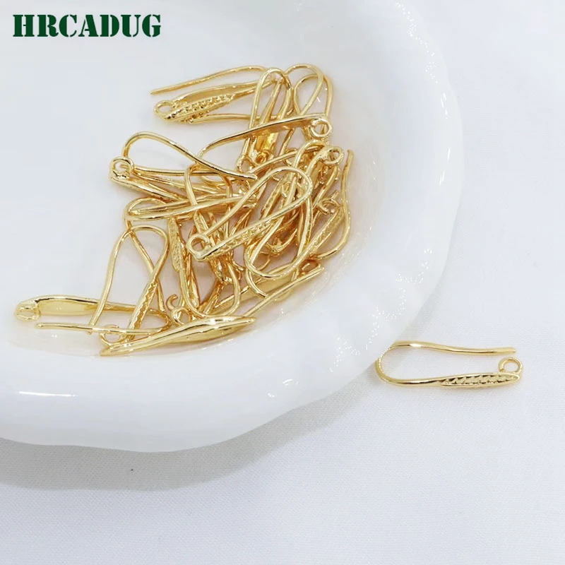 18K Gold-Plated Leaf U-Shaped Ear Hook Fashion Tassel Earring Hooks For DIY Jewelry Making Material Women's Earrings Accessories