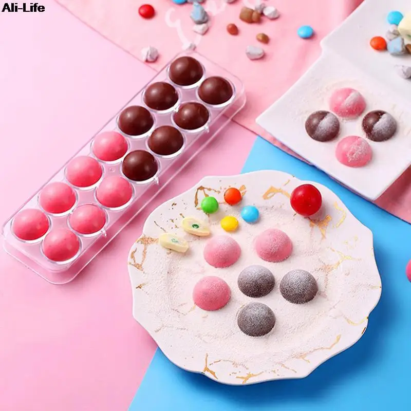 

Новинка, 14 отверстий, 3D Сферическая форма, твердый Поликарбонат, «сделай сам», формы для шоколада, конфет, инструменты для выпечки, кондитерс...