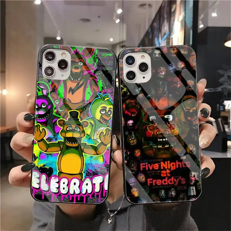 

Fnaf Animatronics Phone Case Tempered Glass For iPhone 13 12 Mini 11 Pro XR XS MAX 8 X 7 Plus SE 2020 Soft Cover