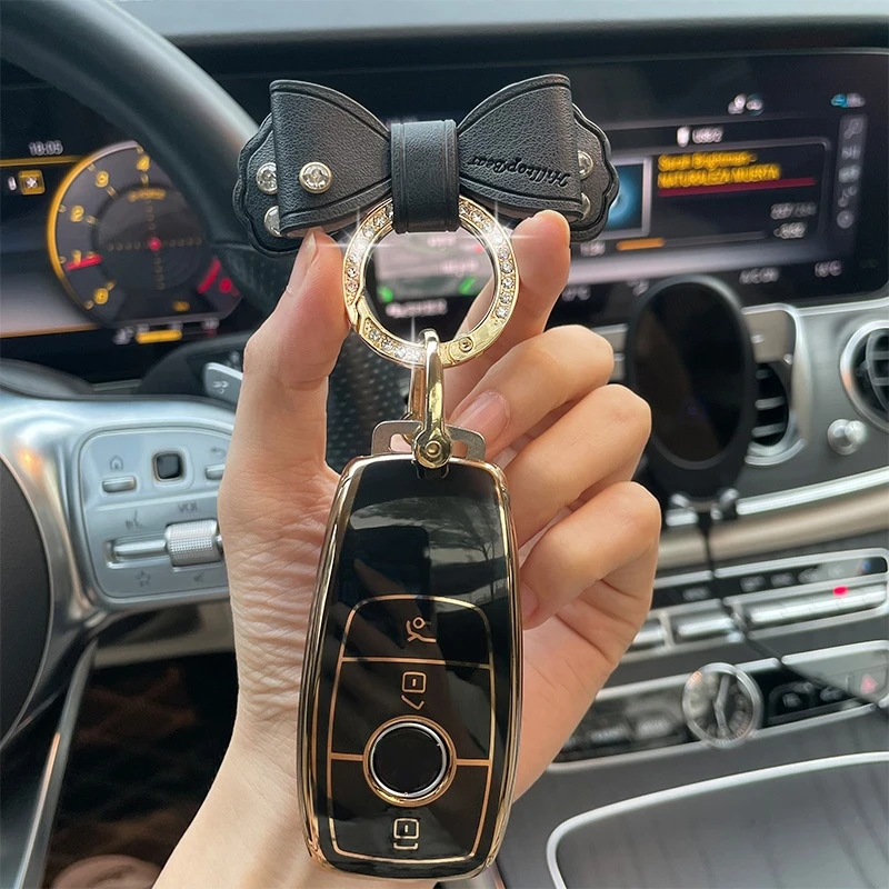 

Bow Tpu Car Key Case For Mercedes Benz Maybach GLS AMG-A-CLA-C-E-S-GLA-GLB-GLC-G-GLE-S A-B-C-E-G-GLB-GLC-GLE-GLS Class W213 W205