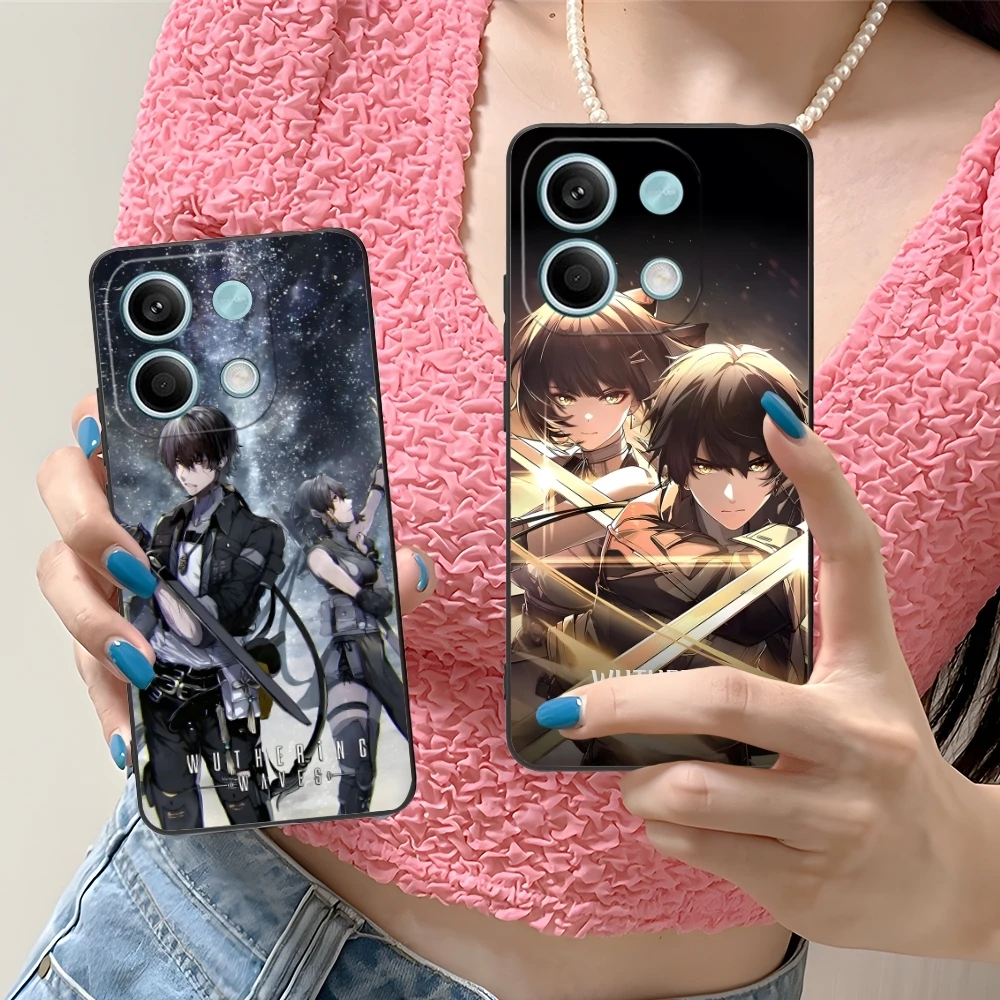Wuthering волны Rover чехол для мобильного телефона Xiaomi Redmi 14 13 13C 12 12C 10 10C A1 A2 A3 Plus 5G черный