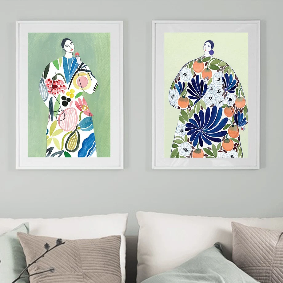 Абстрактный портрет минимализм женщина покрытая цветами фигурка искусство