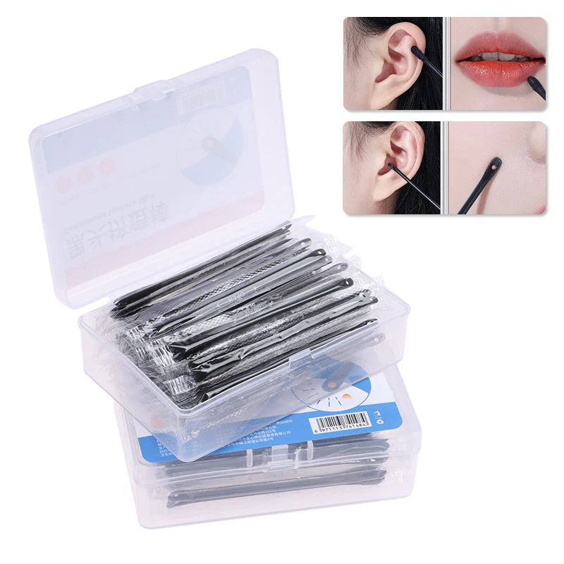 

50Pcs/Box Disposable Sterile Acne Cotton Swab Earswab Pick Acne Removing Tools