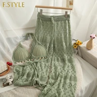 f girls holiday style suit women summer 2022 new bow tie neck wrap chest suspender high waist loose hollow out wide leg pants