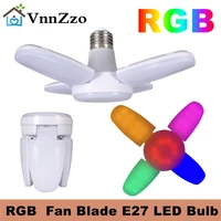 e27 led bulb fan blade timing lamp ac 220v 28w foldable led light bulb lampada for home ceiling light garage light
