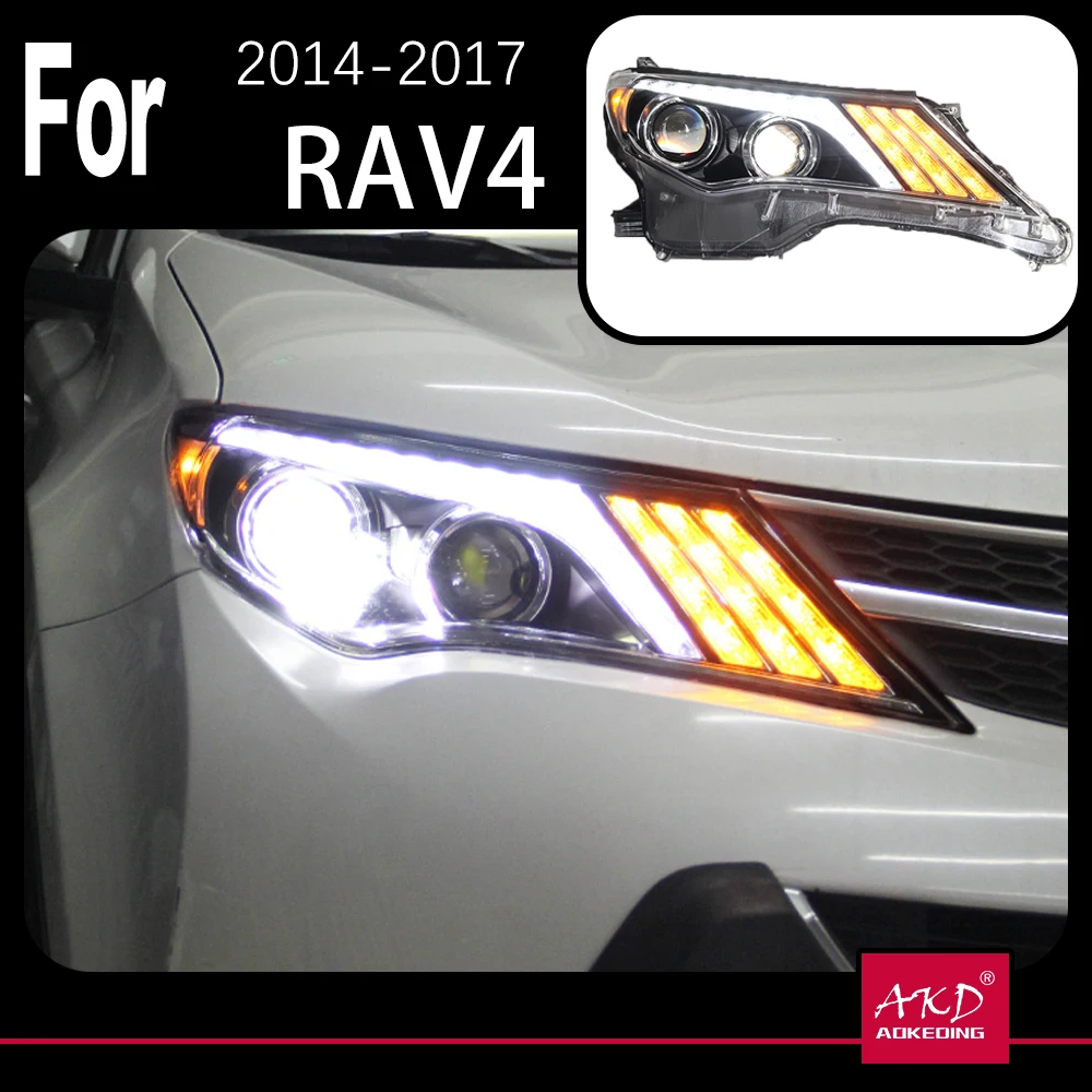 

AKD Car Model for Toyota RAV4 LED Headlight 2014-2017 Rav4 Head Lamp Front Signal DRL Hid Bi Xenon Automotive Accessories