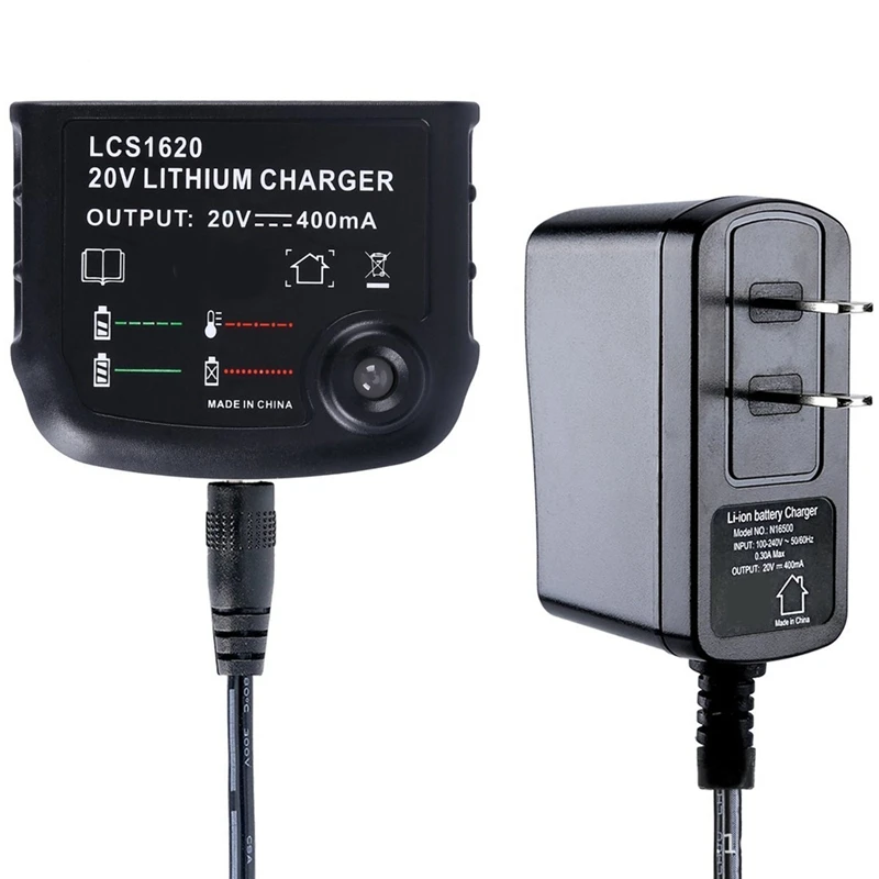 

US Plug LCS1620 20V Lithium Battery Charger - Compatible With 16V 20V Lithium Battery LBXR20 LBXR20B