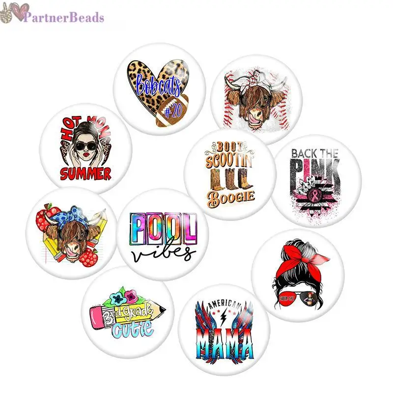 

Love MAMA girl Round Photo Glass Cabochon Demo Flat Back Making Findings 20mm Snap Button N9581