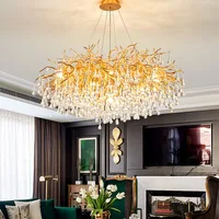 Modern Chrome Gold Crystal Chandeliers For Dining Room Luxury Branches Crystal Chandelier Living Room Decoration Bedroom Lustre
