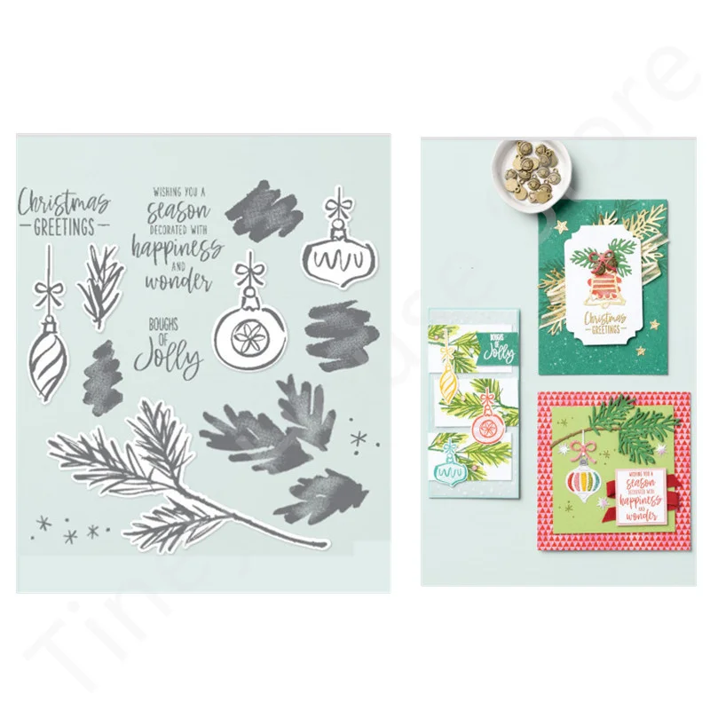 

2022 New Christmas Clear Stamps and Metal Cutting Dies For DIY Album Greeting Card Craft Decoration Scrapbooking Stencil Cutters