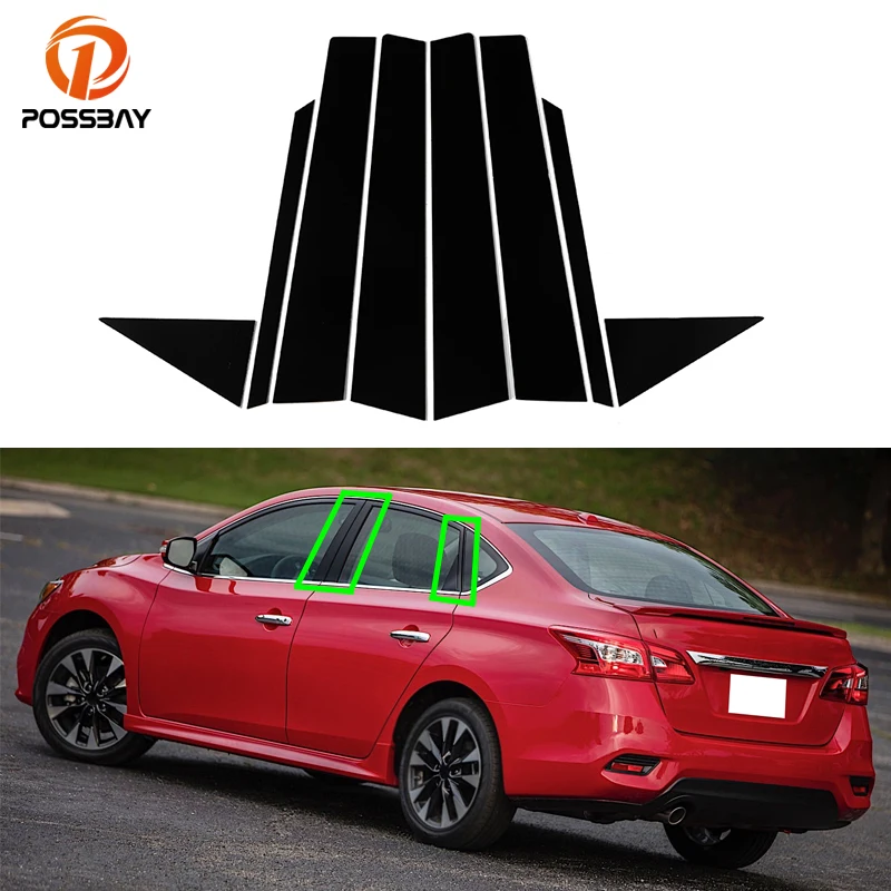 

Car Pillar Posts Window Cover Trim BC Column Sticker for Nissan Sentra 2013 2014 2015 2016 2017 2018 2019 Exterior Accessories