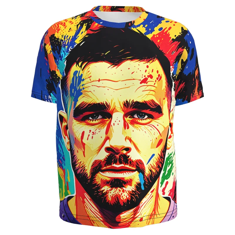 Футболка Travis Kelce на заказ с этикеткой имя номер модная футболка портретной игрой