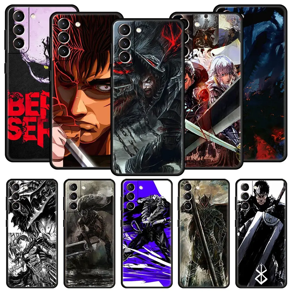 

Anime Berserk Guts Phone Case For Samsung Galaxy S23 Ultra S22 S21 S20 FE 5G S10 S10E S9 S8 Plus Note 20 Silicone Cover Bumper