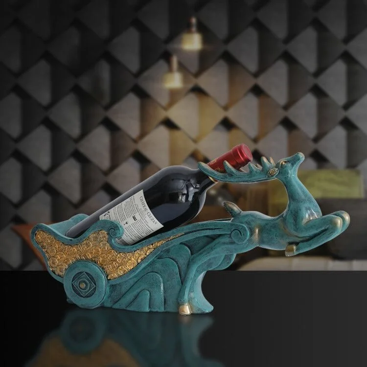 

Elk red wine rack decoration living room wine cabinet decoration American home decoration European luxury desktop decoration
