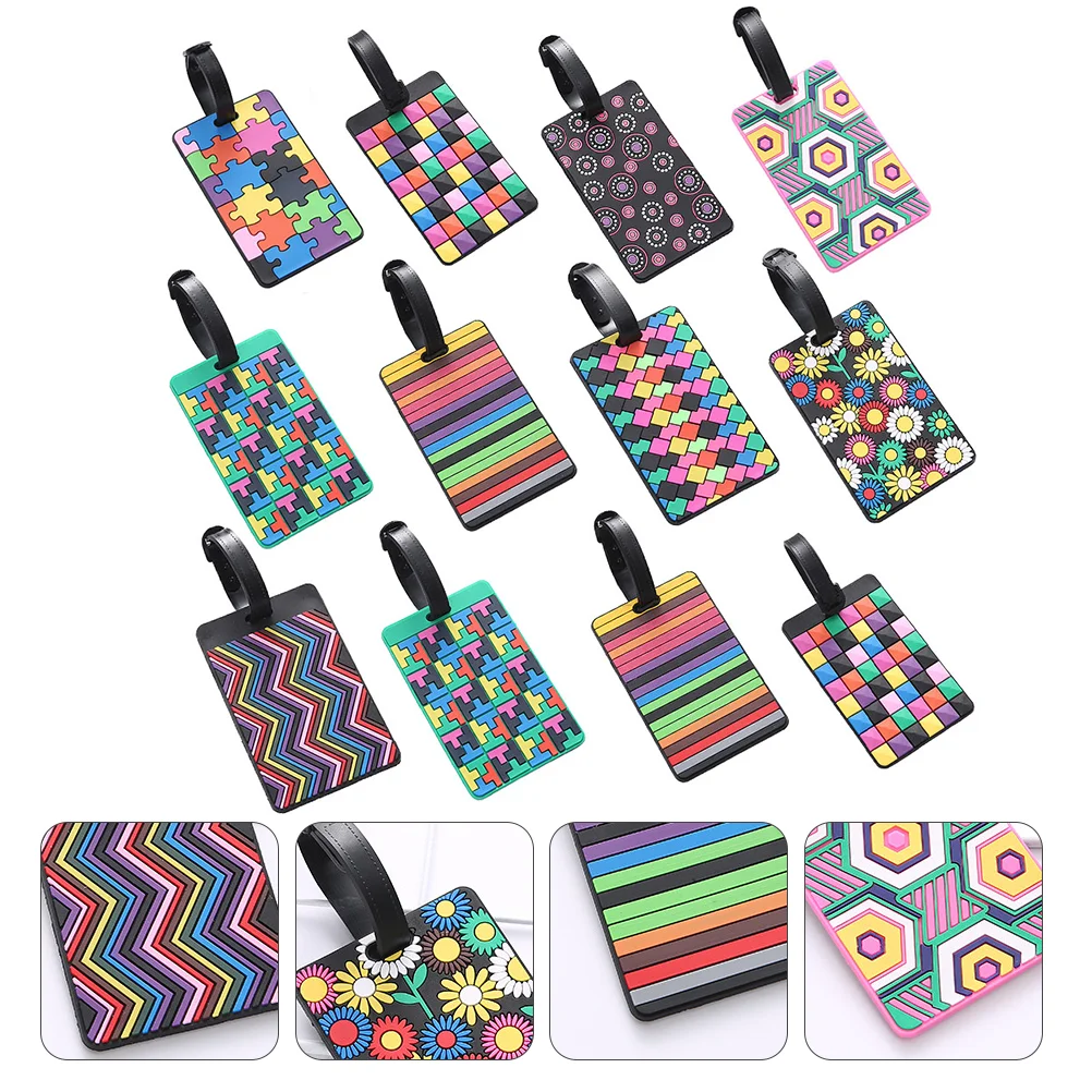 

12 шт. бирки для багажа, восхитительные этикетки для дорожных сумок, модные резиновые бирки для багажа