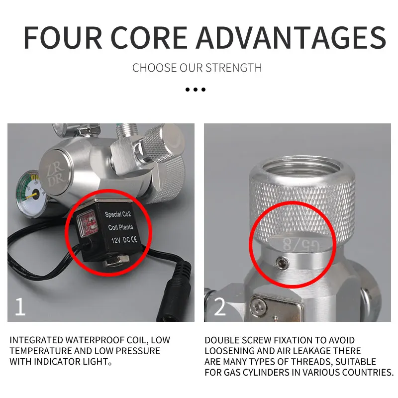 Аквариумный co2 аквариумный Двойной манометр регулятор давления SG5/8 W21.8 CGA320 M22 с