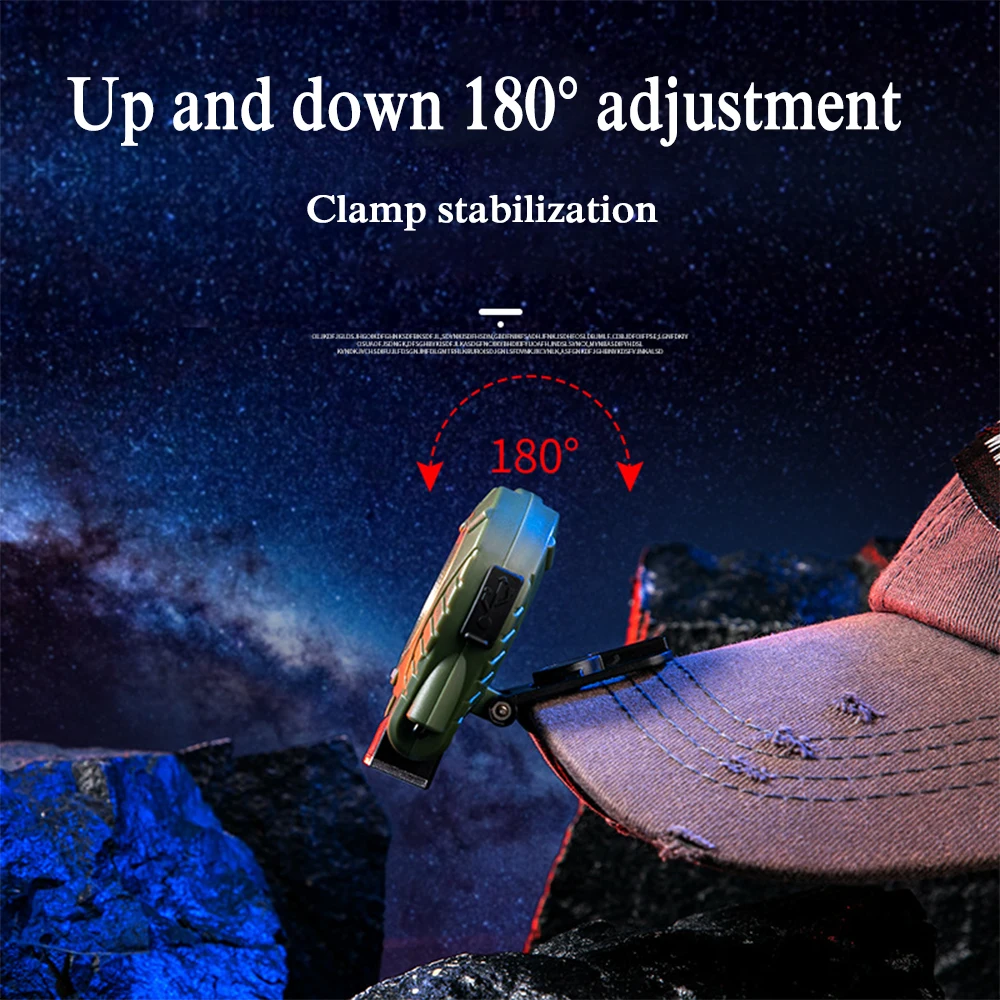 

Multifunctional Clip Cap Ligh Mini Flashlight Keychain Light Smart IR Sensor USB Headlamp Work Light Outdoor Emergency Light