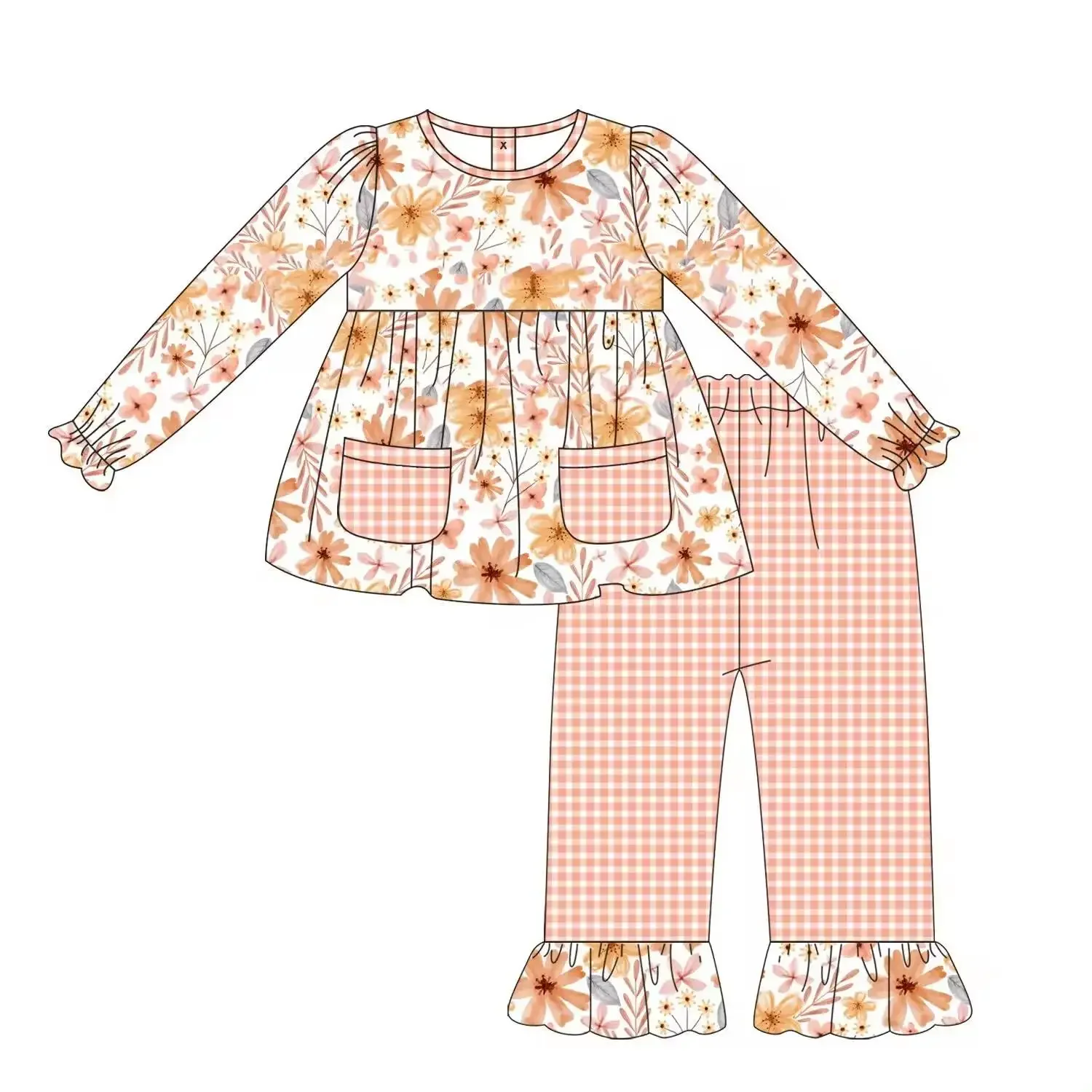 Костюм с длинными рукавами и брюками для мальчиков девочек