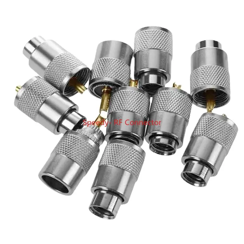 

1-10Pcs PL259 UHF Male Plug Connector SL16 UHF PL-259 male Solder for RG58 RG142 LMR195 RG400 Cable Coaxial Adapter Brass Copper