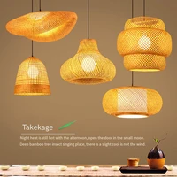 modern bamboo hand woven bamboo art pendant lights restaurant living room bamboo lantern chandelier home decor lighting fixtures