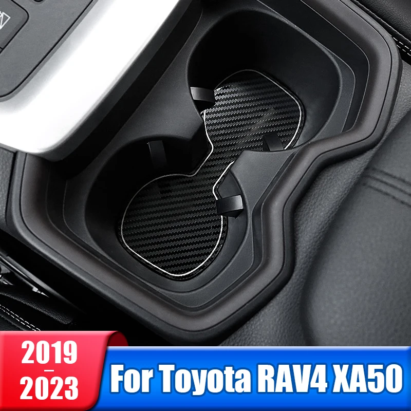 

Stainless Steel Car Front Row Water Cup Mat Panel Cover For Toyota RAV4 2019 2020 2021 2022 2023 RAV 4 XA50 Hybrid Accessories
