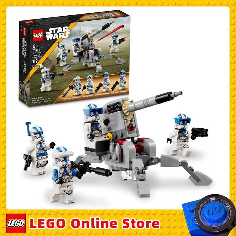 

LEGO Star Wars 501st Clone Troopers Battle Pack 75345 Toy Set with AV-7 Anti Vehicle Cannon Spring Loaded Shooter 4 Characters