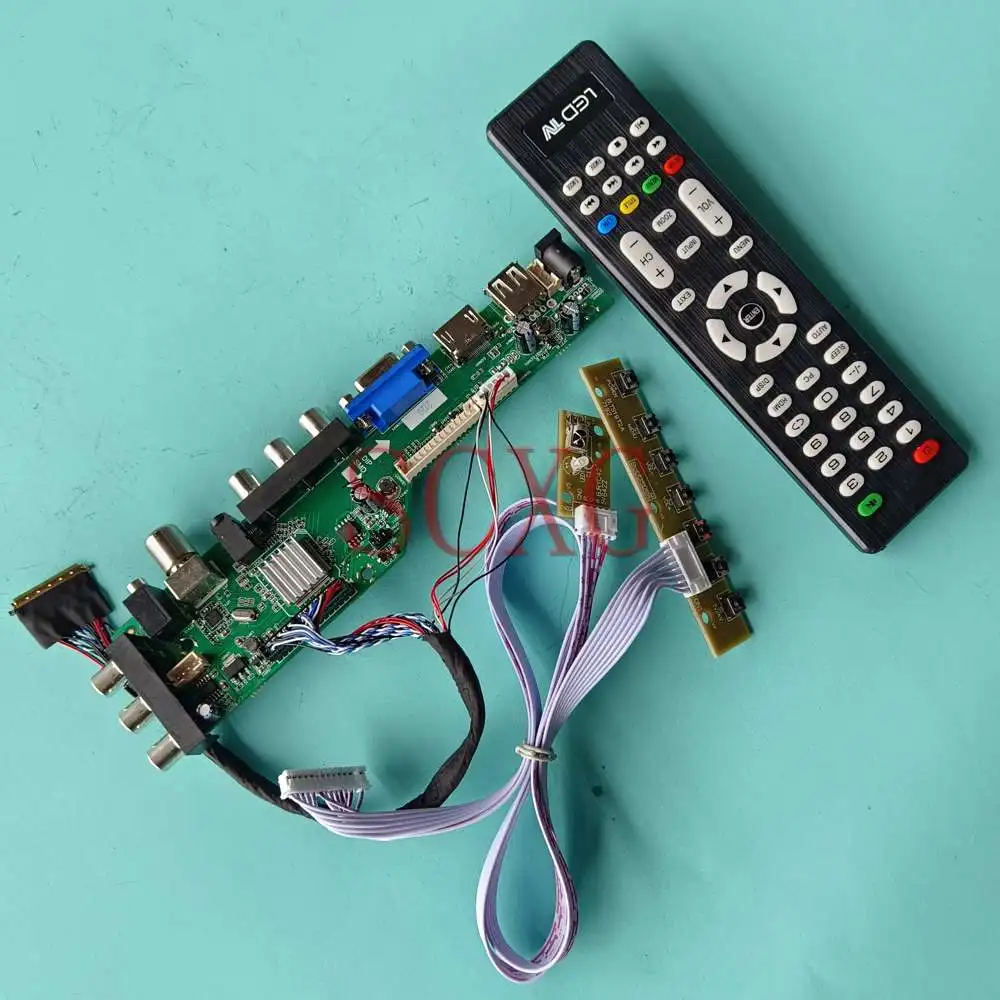 

Плата контроллера для ЖК-дисплея, DIY комплект, подходит для Φ 40 Pin LVDS, цифровой сигнал, DVB, светодиодный экран, совместимый с HDMI, VGA, AV, USB, 14 ", 1366, ...