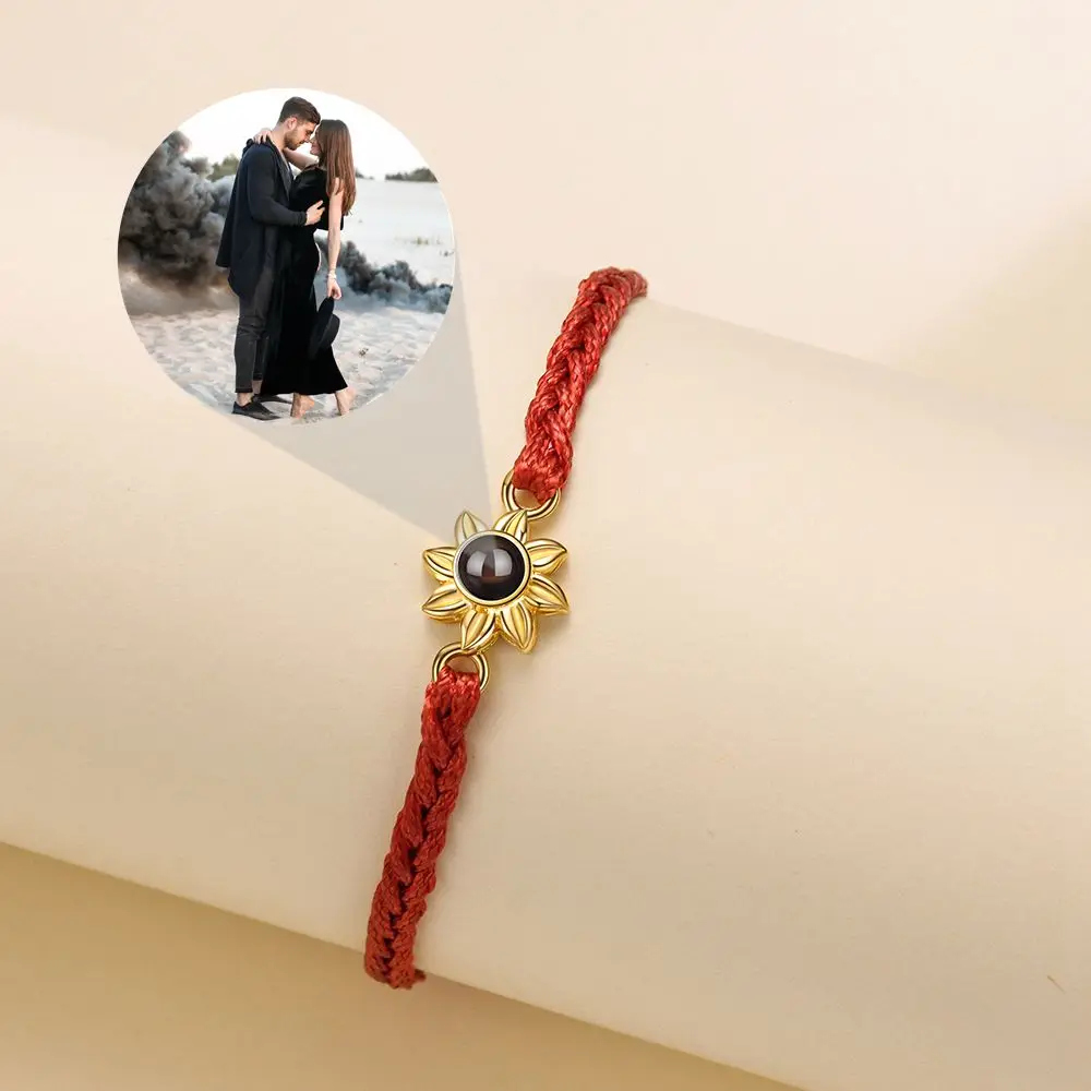 2023 New Personalized Photo Projection Bracelet Custom Photo Bracelets for Women Couple Rainbow Color Jewelry Mother's Day Gift
