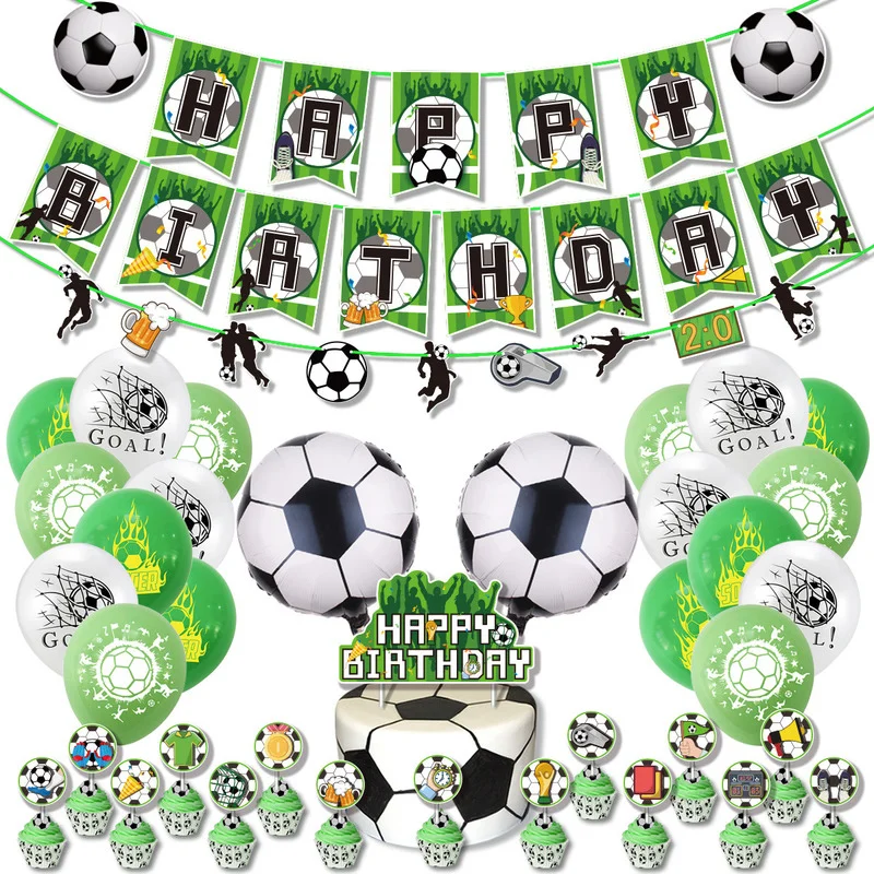 

World Cup Football Theme Party Decoration Football Banners Cake Card Balloon Soccer Match for Boy Birthday Arrangement Supplies