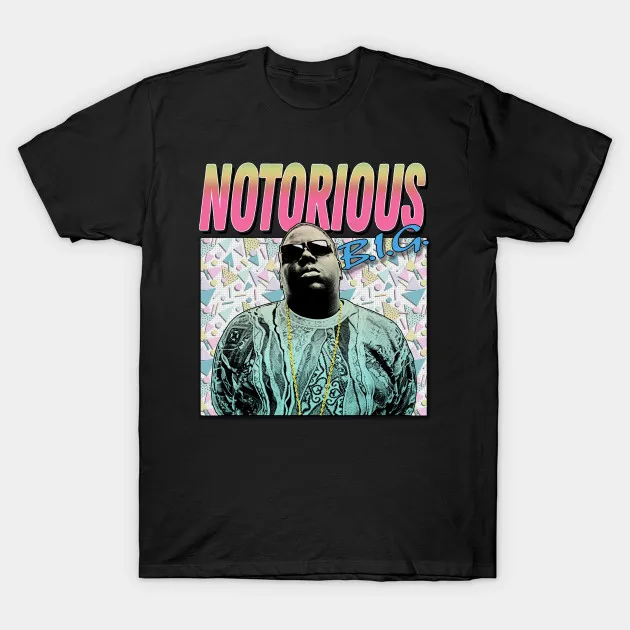 

Men/Women's Summer Black Street Fashion Hip Hop The Notorious B.I.G. / Biggie Smalls 90s Tribute Design T-shirt Cotton Tees Tops