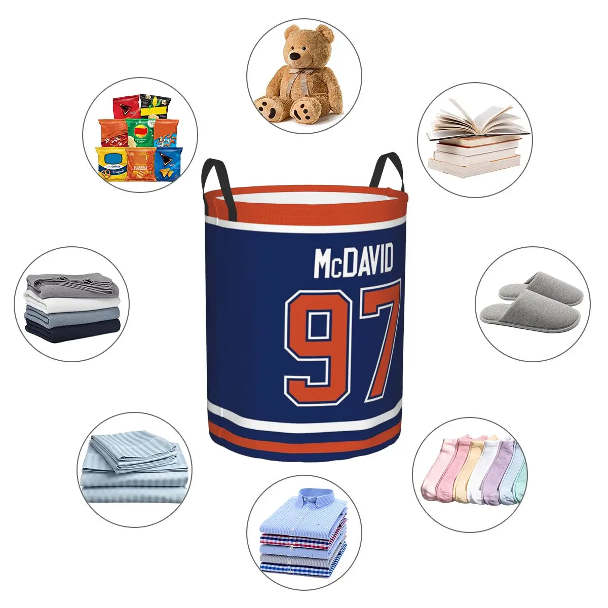 Фото Домашняя футболка Коннора Макдэвида команды Edmonton Oilers, корзина для грязного белья, корзина для хранения мелочей, большая водонепроницаемая коробка №2