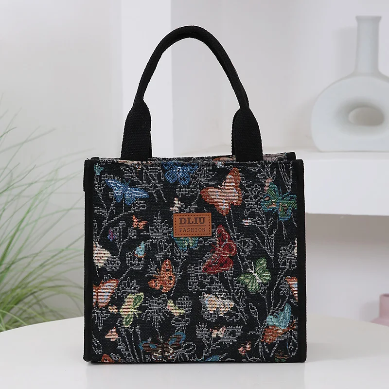 

Новая Вязаная Жаккардовая Утолщенная Тканевая Сумка Для Обеда, Модная Портативная Сумка Для Хранения Для Мам