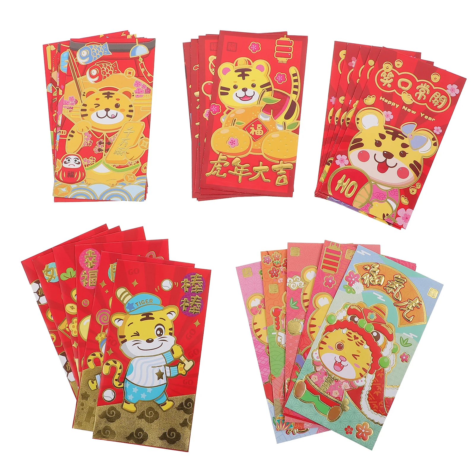 

30pcs Paper Red Envelope Paper Luck Packet Hong Bao for Chinese Spring Festival