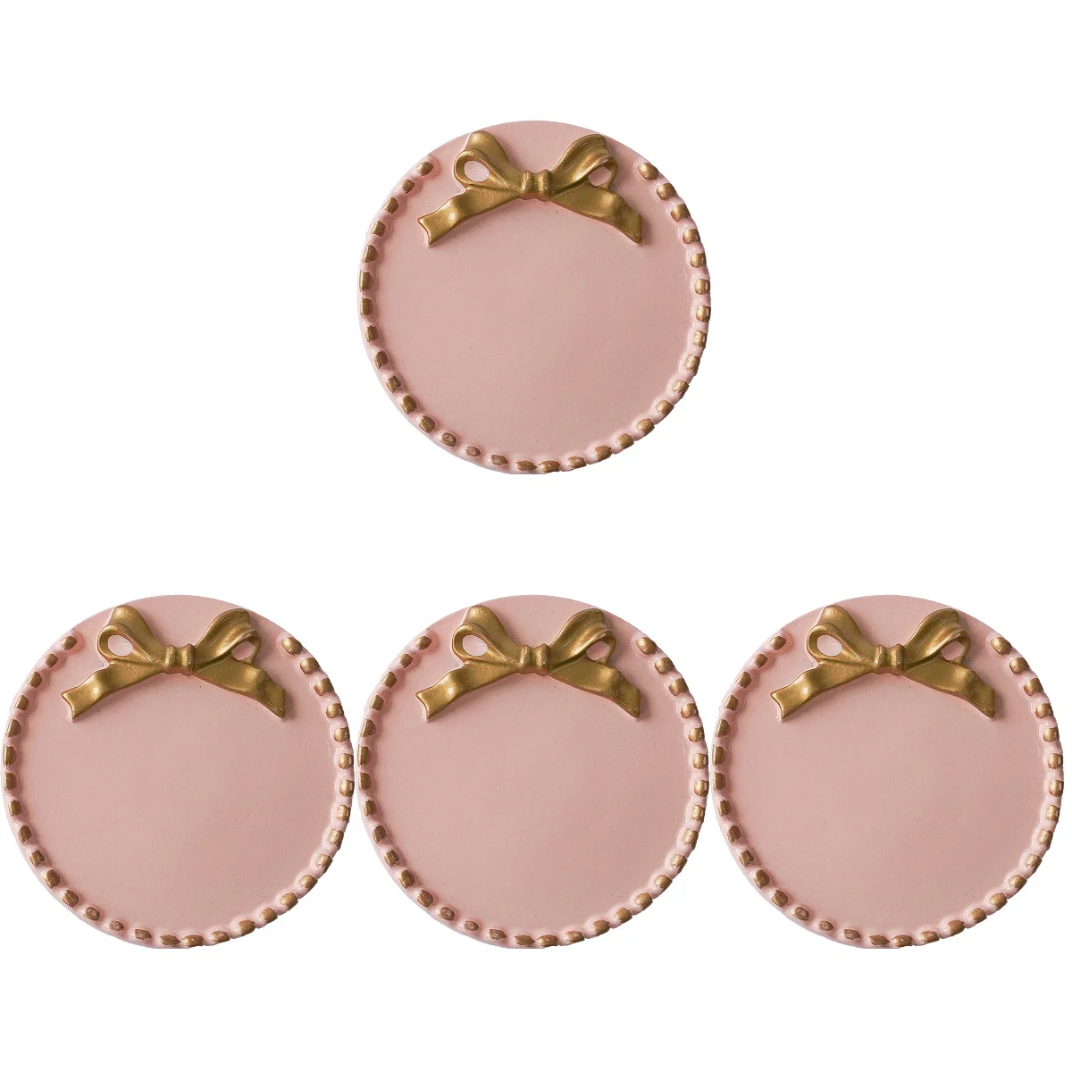 

4x Coffee Table Pillar Holder Round Holder Tray Round Tray Vanity Serving Tray