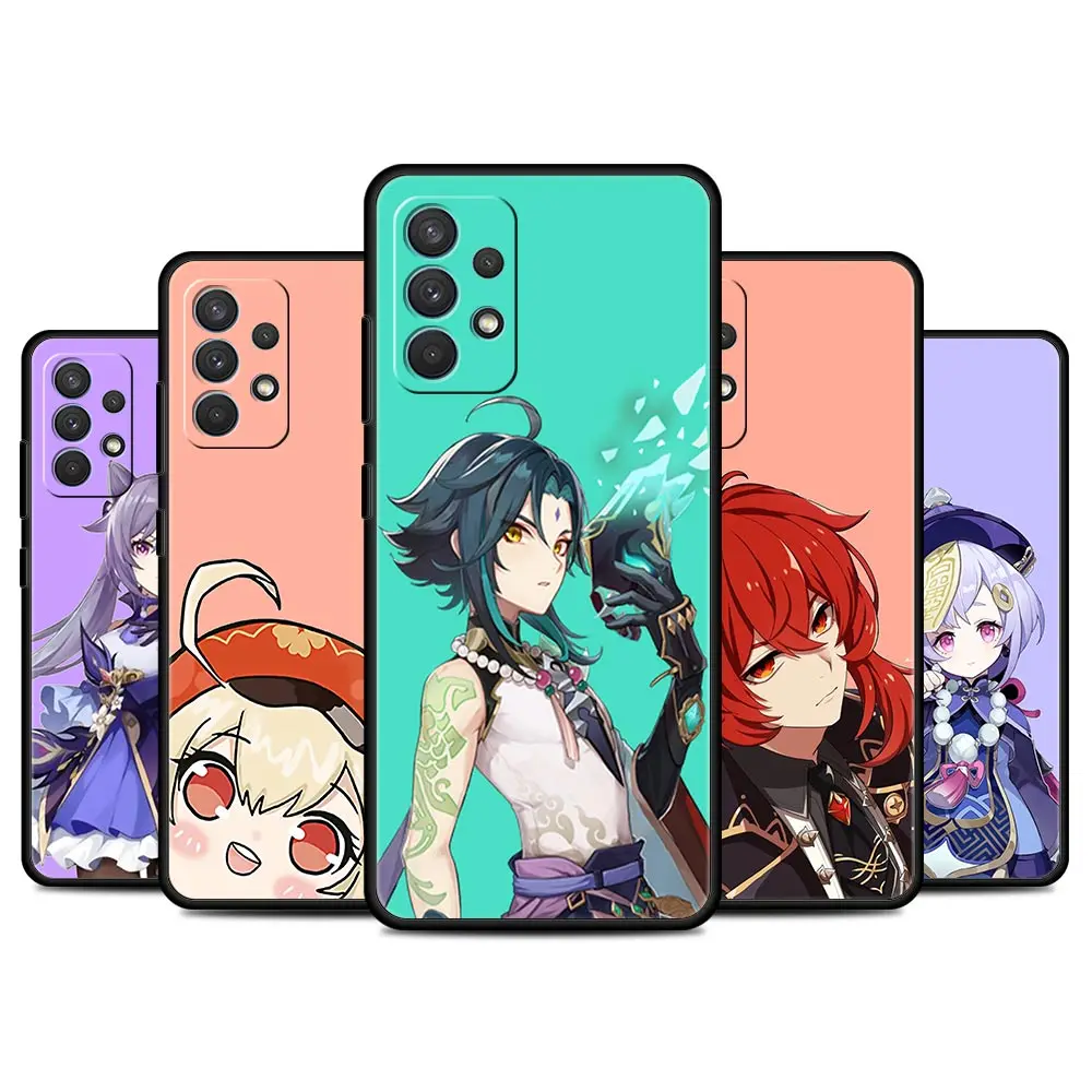 

Genshin Impact Case For Samsung Galaxy A50 A10 A70 A30 A40 M31 A20e A20s M51 M52 5G A10s Black Soft Phone Cover