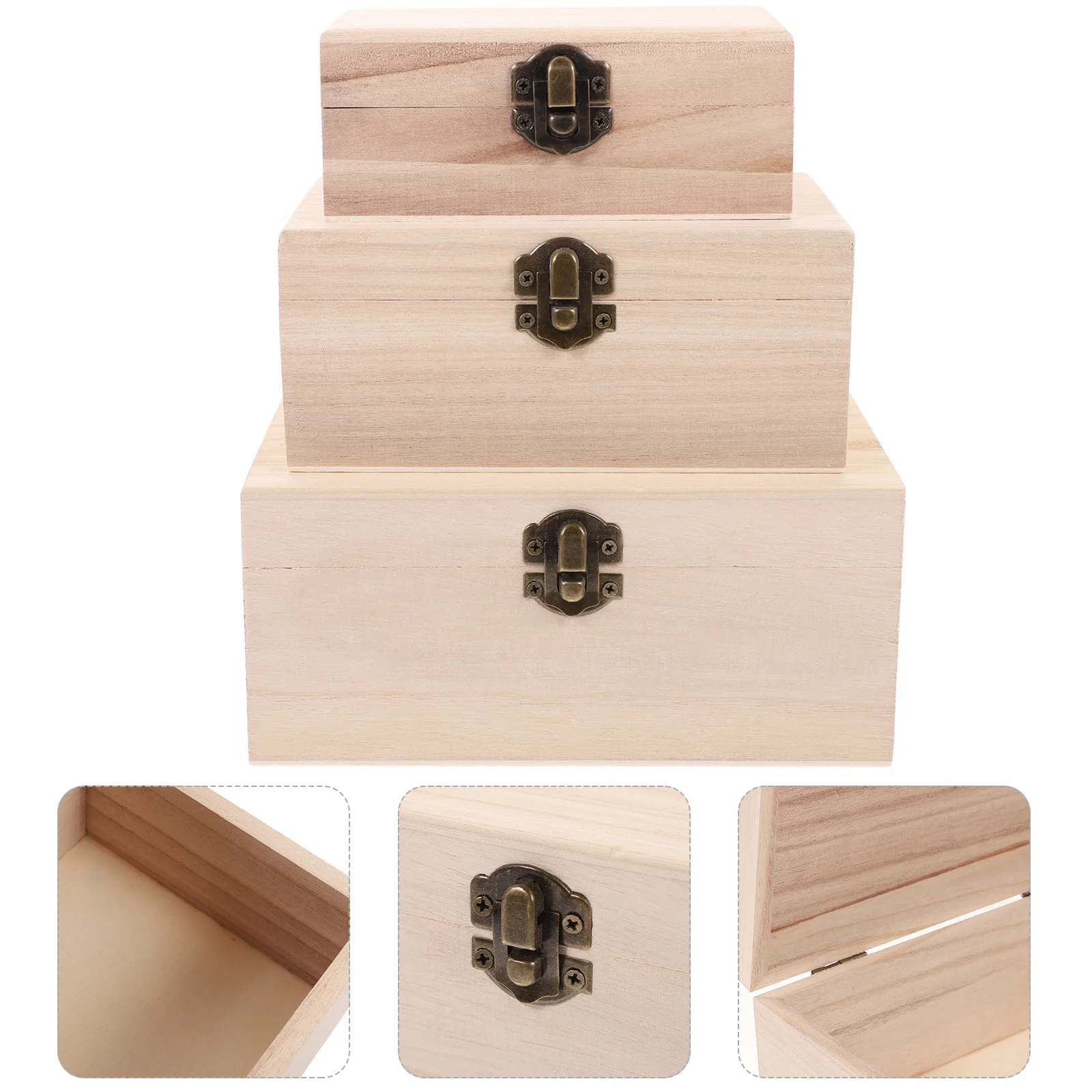

Kids Storage Bin Wooden Jewelry Case Wood Purse Box Wooden Boxes Hinged Lid Bamboo Retro Box Wooden Box Child
