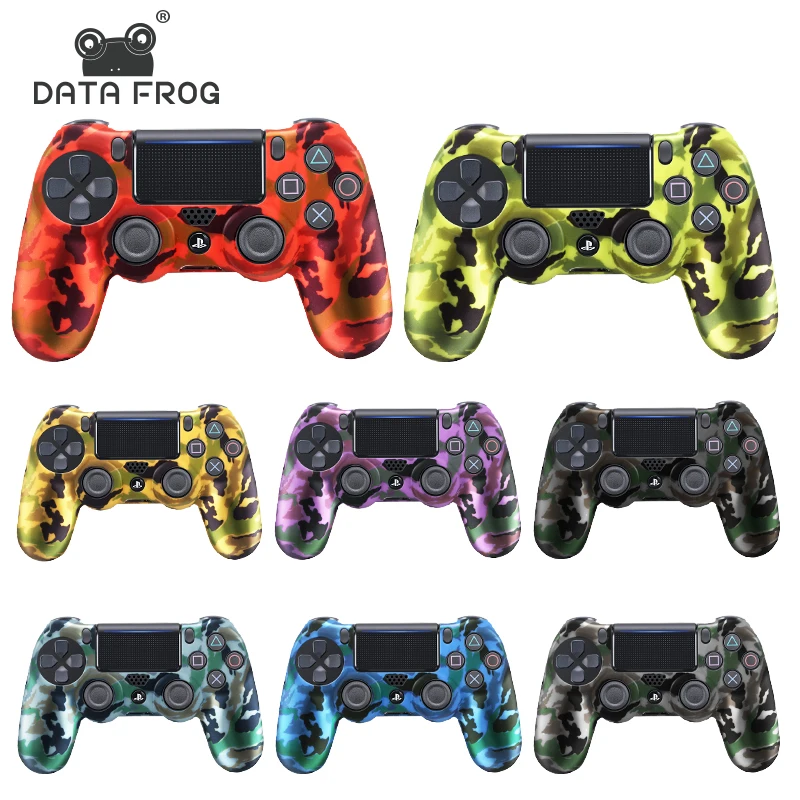 

DATA FROG Camouflage Silicone Rubber Gel Skin For Sony PS4 Slim/Pro Controller Cover Protective Case For PS4 Wireless Controller