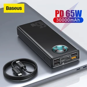 Baseus 65W Power Bank 30000mAh PD Quick Charging Powerbank Portable External fast Charger For phone  in India