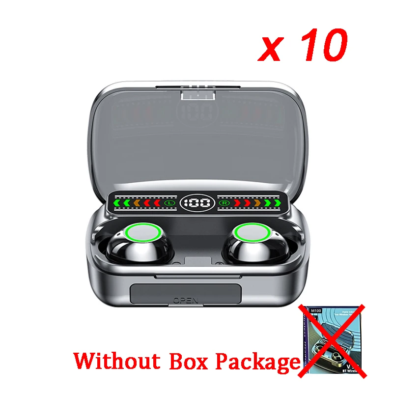 

10PCS M100 TWS Bluetooth Headset Wireless Earphone V5.3 Hifi Smart Stero Headphones Earbuds Wholesale pk F9-5C E7S M10 Y50 E6s