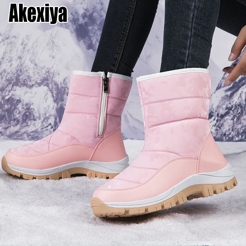 

Женские зимние ботинки, водонепроницаемые Нескользящие удобные теплые уличные лыжные ботильоны с плюшевой подкладкой bc7238