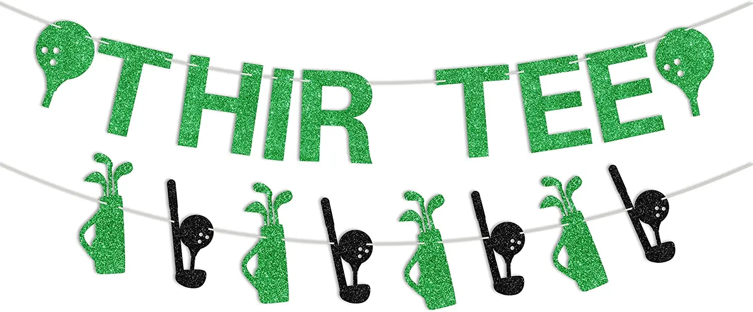 30th Birthday Party Decorations For Men Thir-tee Golf Banner Bunting Golf Party Garland For Golfer Sports Party Supplies