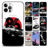 japan initial d phone case for iphone 11 12 13 pro max 7 8 se xr xs max 5 5s 6 6s plus black soft tpu silicone cover coque funda