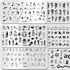 Штампованные пластины 6*12 см, Женский комплект шаблонов для ногтей, изображение ногтей