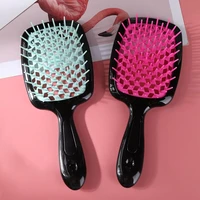 wide teeth air cushion comb wet dry hair detangling scalp massage brush hairdressing women tranparent hanging hole handle comb
