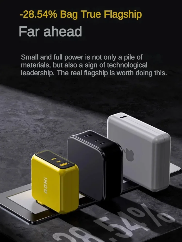 Зарядное устройство GaN Aohi 140 Вт с нитридом галлия PD3.1 Сверхбыстрая зарядка 2C1A Три