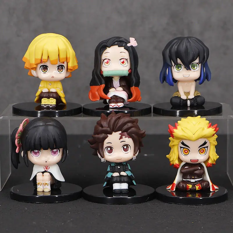 

Bandai Anime Figure Demon Slayer Nezuko Tanjirou Zenitsu Inosuke Kyoujurou Kanawo Kawaii Toy Q Figural Nendoroid PVC Model Gifts